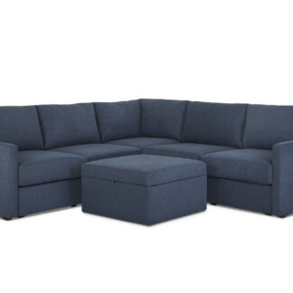 Flex 5-Seat Sectional with Narrow Arm and Storage Ottoman