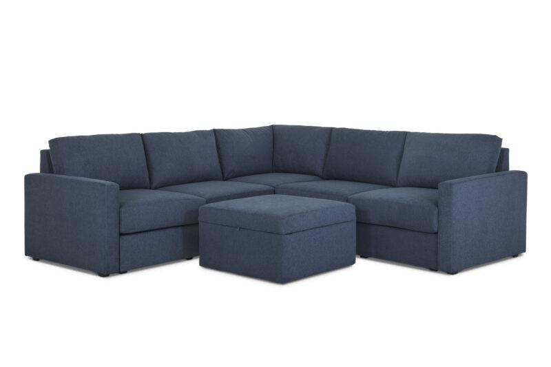 Flex 5-Seat Sectional with Standard Arm and Storage Ottoman