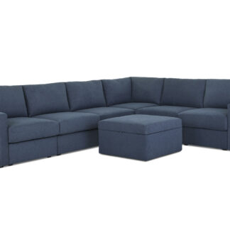 Flex 6-Seat Sectional with Standard Arm and Storage Ottoman