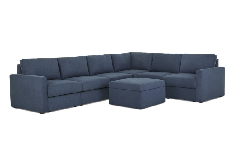 Flex 6-Seat Sectional with Standard Arm and Storage Ottoman