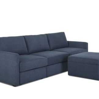 Flex 4-Seat Sectional with Narrow Arm and Storage Ottoman