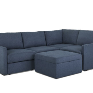 Flex 4-Seat Sectional with Narrow Arm and Storage Ottoman