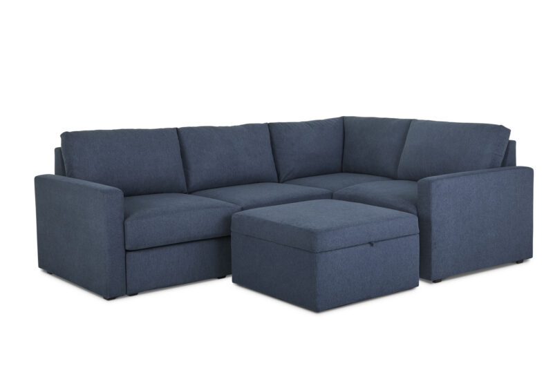 Flex 4-Seat Sectional with Standard Arm and Storage Ottoman