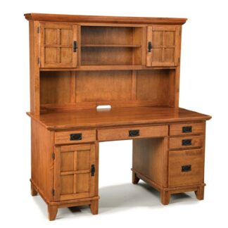 Arts & Crafts Pedestal Desk with Hutch