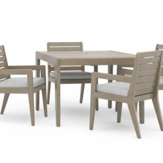 Sustain Outdoor Dining Table and Four Armchairs