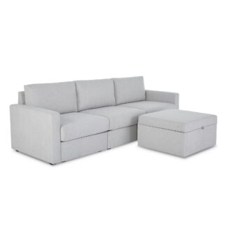 Flex Sofa with Standard Arm and Storage Ottoman