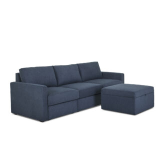 Flex Sofa with Standard Arm and Storage Ottoman