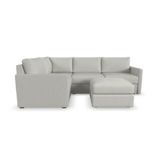 Flex 4-Seat Sectional with Narrow Arm and Ottoman