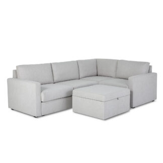 Flex 4-Seat Sectional with Standard Arm and Storage Ottoman