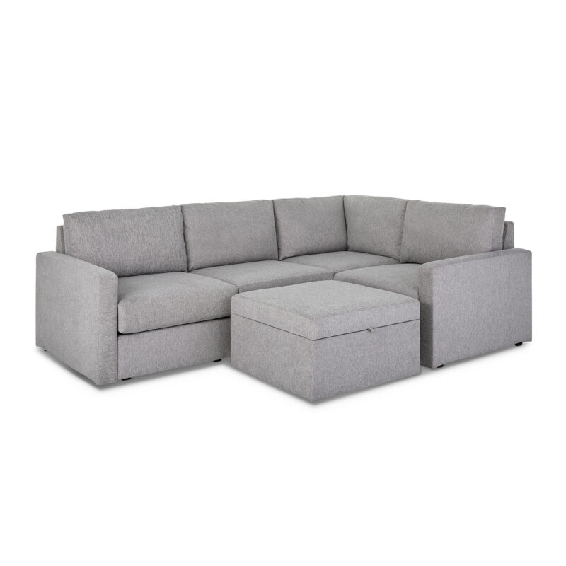 Flex 4-Seat Sectional with Standard Arm and Storage Ottoman