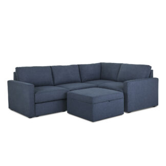 Flex 4-Seat Sectional with Standard Arm and Storage Ottoman