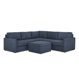 Flex 5-Seat Sectional with Narrow Arm and Storage Ottoman