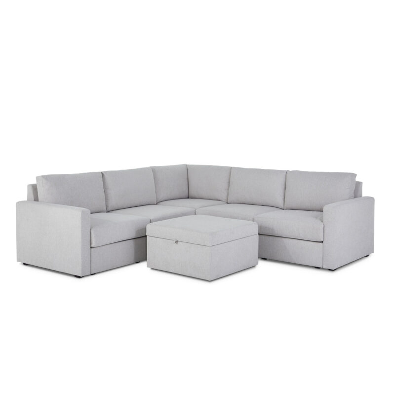 Flex 5-Seat Sectional with Standard Arm and Storage Ottoman