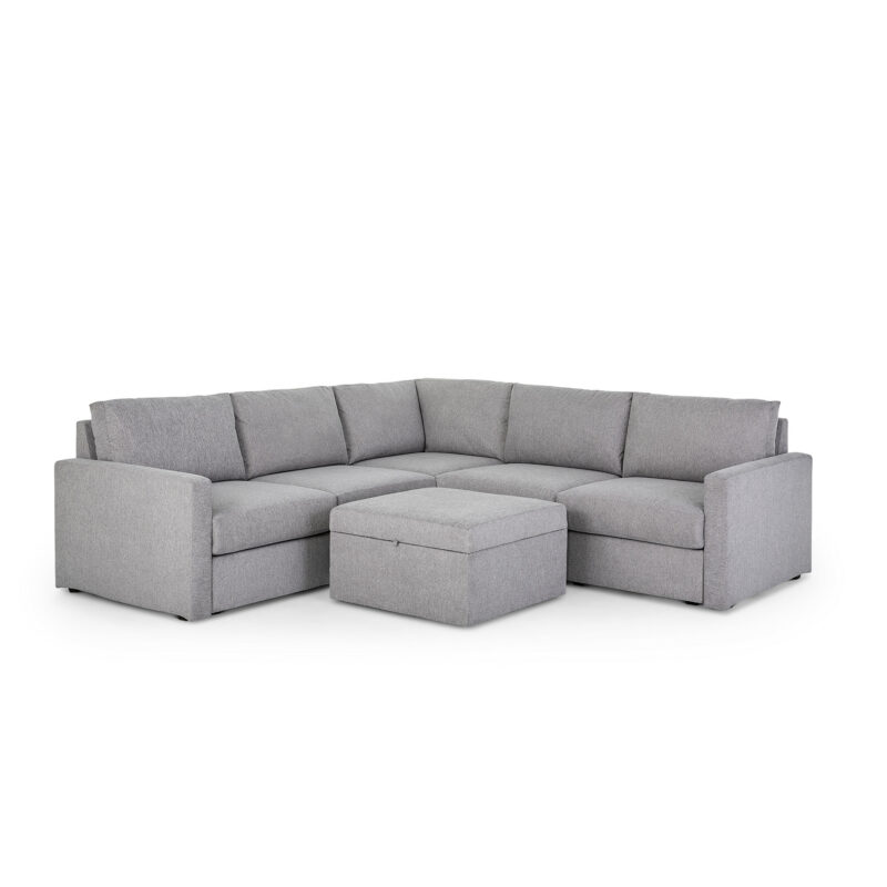 Flex 5-Seat Sectional with Standard Arm and Storage Ottoman