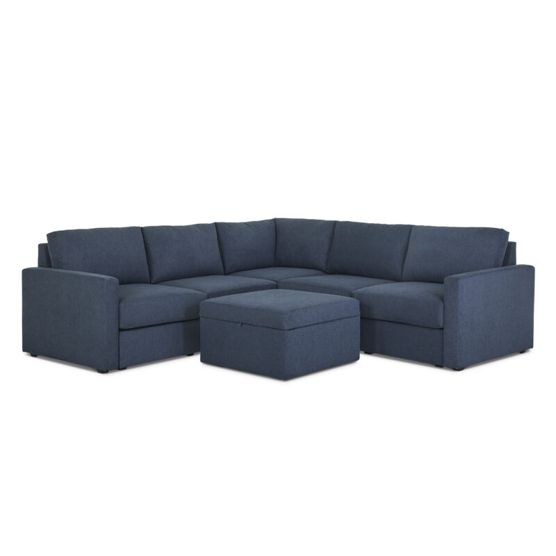 Flex 5-Seat Sectional with Standard Arm and Storage Ottoman