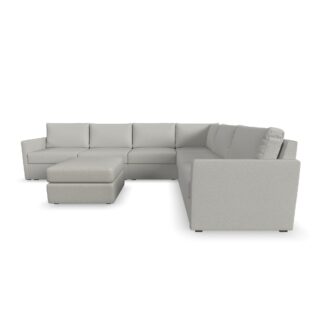 Flex 6-Seat Sectional with Narrow Arm and Ottoman