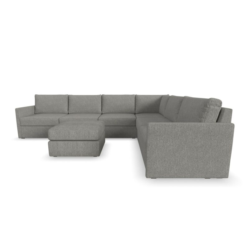 Flex 6-Seat Sectional with Narrow Arm and Ottoman