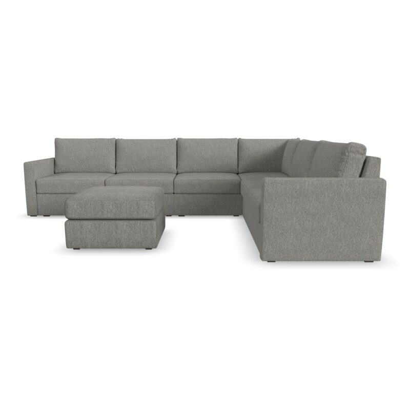 Flex 6-Seat Sectional with Standard Arm and Ottoman