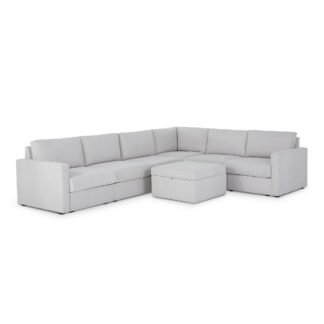 Flex 6-Seat Sectional with Standard Arm and Storage Ottoman