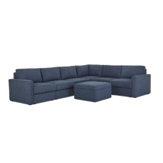 Flex 6-Seat Sectional with Standard Arm and Storage Ottoman