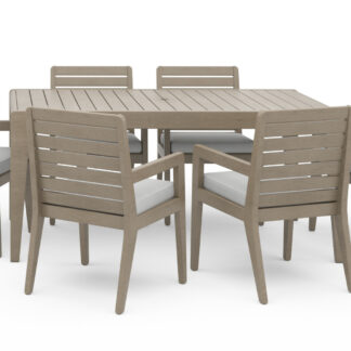 Sustain Outdoor Dining Table and Six Armchairs