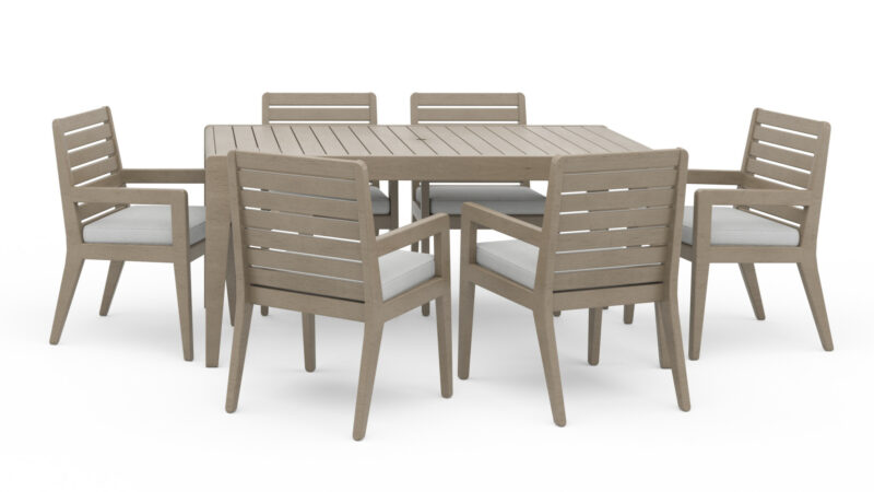 Sustain Outdoor Dining Table and Six Armchairs